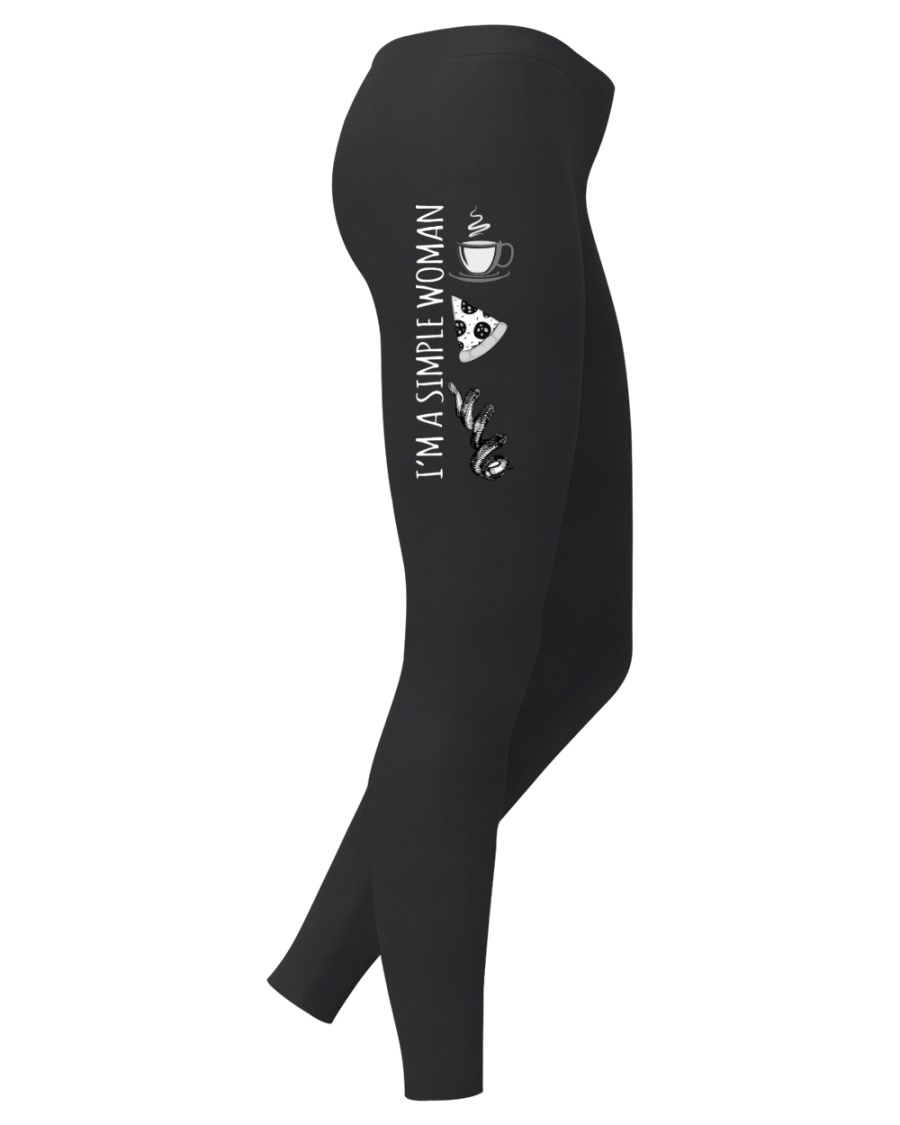 I'm a Simple Woman Coffee Pizza Snake Legging Ladies Leggings
