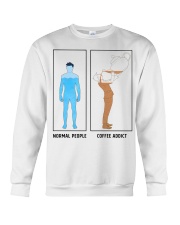 Coffee normal people vs coffee addict Crewneck Sweatshirt tile