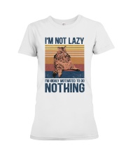 Cat Im highly motivated to do nothing Shirt Premium Fit Ladies Tee tile