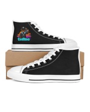 Music On Blast Collection Men's High Top White Shoes inside-right-outside-right