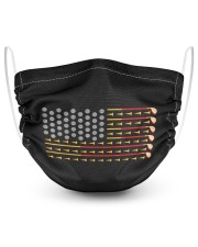 Usa flag golf balls clubs cute golfers america 2 Layer Face Mask - Single front