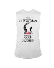 Never Underestimate Old Woman Golf December Sleeveless Tee thumbnail