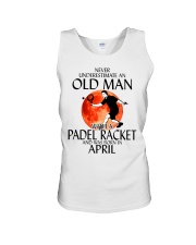 Never Underestimate Old Man Padel Racket April Unisex Tank thumbnail