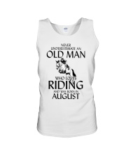 An Old Man Who Loves Riding And Was Born August Unisex Tank thumbnail