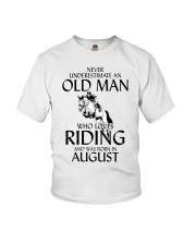 An Old Man Who Loves Riding And Was Born August Youth T-Shirt thumbnail