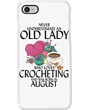 Never Underestimate Old Lady Crocheting August Phone Case thumbnail