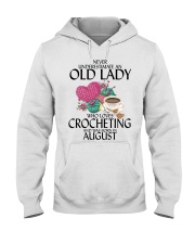 Never Underestimate Old Lady Crocheting August Hooded Sweatshirt thumbnail