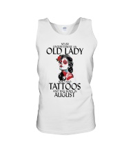 Never Underestimate Old Lady Tattoos August Unisex Tank thumbnail