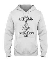 Never Underestimate Old Man Freemason July Hooded Sweatshirt thumbnail