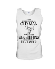 Never Underestimate Old Man Weightlifting December Unisex Tank thumbnail