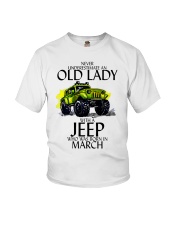 Never Underestimate Old Lady Jeep March Youth T-Shirt thumbnail