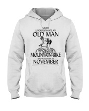 Never Underestimate Old Man Mountain Bike November Hooded Sweatshirt thumbnail