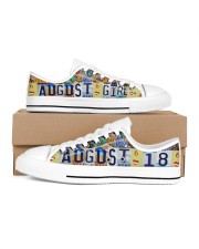 AUGUST 18 LICENSE PLATES Women's Low Top White Shoes inside-right-outside-right