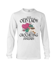 Never Underestimate Old Lady Crocheting January Long Sleeve Tee thumbnail