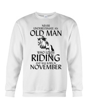An Old Man Who Loves Riding And Was Born November Crewneck Sweatshirt thumbnail