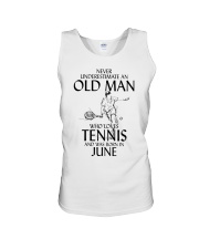 Never Underestimate Old Man Loves Tennis June Unisex Tank thumbnail