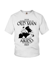Never Underestimate Old Man Aikido July Youth T-Shirt thumbnail