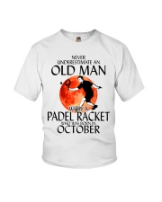 Never Underestimate Old Man Padel Racket October Youth T-Shirt thumbnail