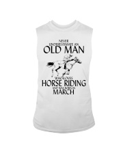 Never Underestimate Old Man Horse Riding March Sleeveless Tee thumbnail