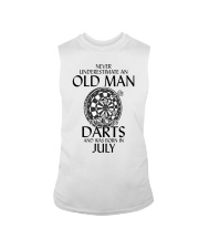Never Underestimate An Old Man Loves Darts July Sleeveless Tee thumbnail