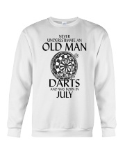 Never Underestimate An Old Man Loves Darts July Crewneck Sweatshirt thumbnail