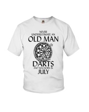 Never Underestimate An Old Man Loves Darts July Youth T-Shirt thumbnail