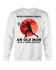 Never Underestimate An Old Man Tennis Racquet Crewneck Sweatshirt thumbnail