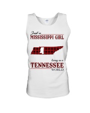 Just A Mississippi Girl In Tennessee World Unisex Tank thumbnail