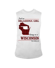 Oklahoma Girl Living In Wisconsin Sleeveless Tee thumbnail