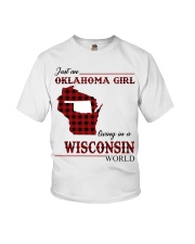 Oklahoma Girl Living In Wisconsin Youth T-Shirt thumbnail