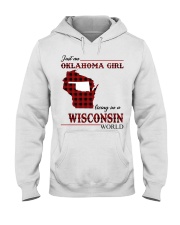 Oklahoma Girl Living In Wisconsin Hooded Sweatshirt thumbnail