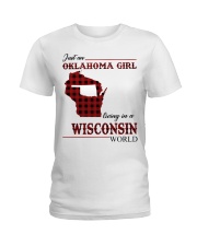 Oklahoma Girl Living In Wisconsin Ladies T-Shirt thumbnail