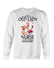 Never Underestimate Old Lady Nurse January Crewneck Sweatshirt thumbnail