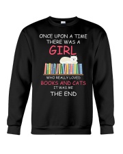 Reading Once Upon A Time A Girl Books Cats Crewneck Sweatshirt thumbnail