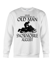 Never Underestimate Old Man Snowmobile August Crewneck Sweatshirt thumbnail