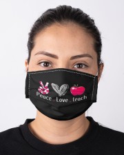Peace love teach Cloth face mask aos-face-mask-lifestyle-01