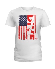 Scuba Diving American Flag Ladies T-Shirt thumbnail