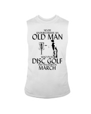 Never Underestimate Old Man Disc Golf March Sleeveless Tee thumbnail