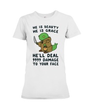 He is beauty he is grace Premium Fit Ladies Tee tile
