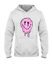 Pink Melting Smiley Face Hooded Sweatshirt front