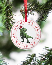 T-rex - Christmas - Circle Ornament Circle ornament - single (porcelain) aos-circle-ornament-single-porcelain-lifestyles-07