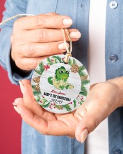 Dinosaurs - Baby's 1st Christmas - Personalized Circle ornament - single (porcelain) aos-circle-ornament-single-porcelain-lifestyles-01