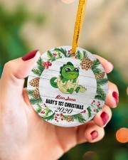 Dinosaurs - Baby's 1st Christmas - Personalized Circle ornament - single (porcelain) aos-circle-ornament-single-porcelain-lifestyles-09