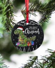 Christmas - T-rex - Merry Christmas Circle ornament - single (porcelain) aos-circle-ornament-single-porcelain-lifestyles-07