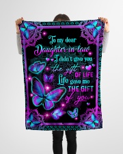 To My Daughter-in-law - Galaxy Butterfly Small Fleece Blanket - 30" x 40" aos-coral-fleece-blanket-30x40-lifestyle-front-14