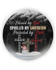 Grandma - Blessed By God Spoiled By Grandma Circle Ornament (Wood tile