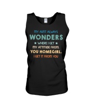 My aunt always wonders Unisex Tank thumbnail