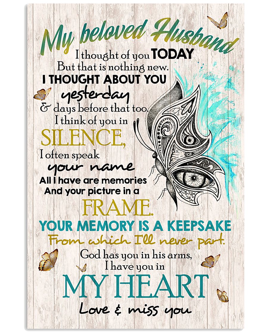 MY ANGEL HUSBAND - BUTTERFLY - MISS YOU 16x24 Poster
