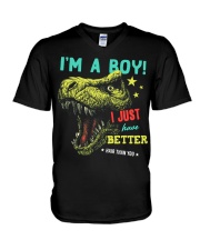 Saurus - I am A Boy - T-shirt V-Neck T-Shirt tile