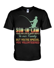 Son-in-law - Fishing - Vintage - You Volunteered V-Neck T-Shirt tile